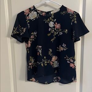 Floral Navy Top